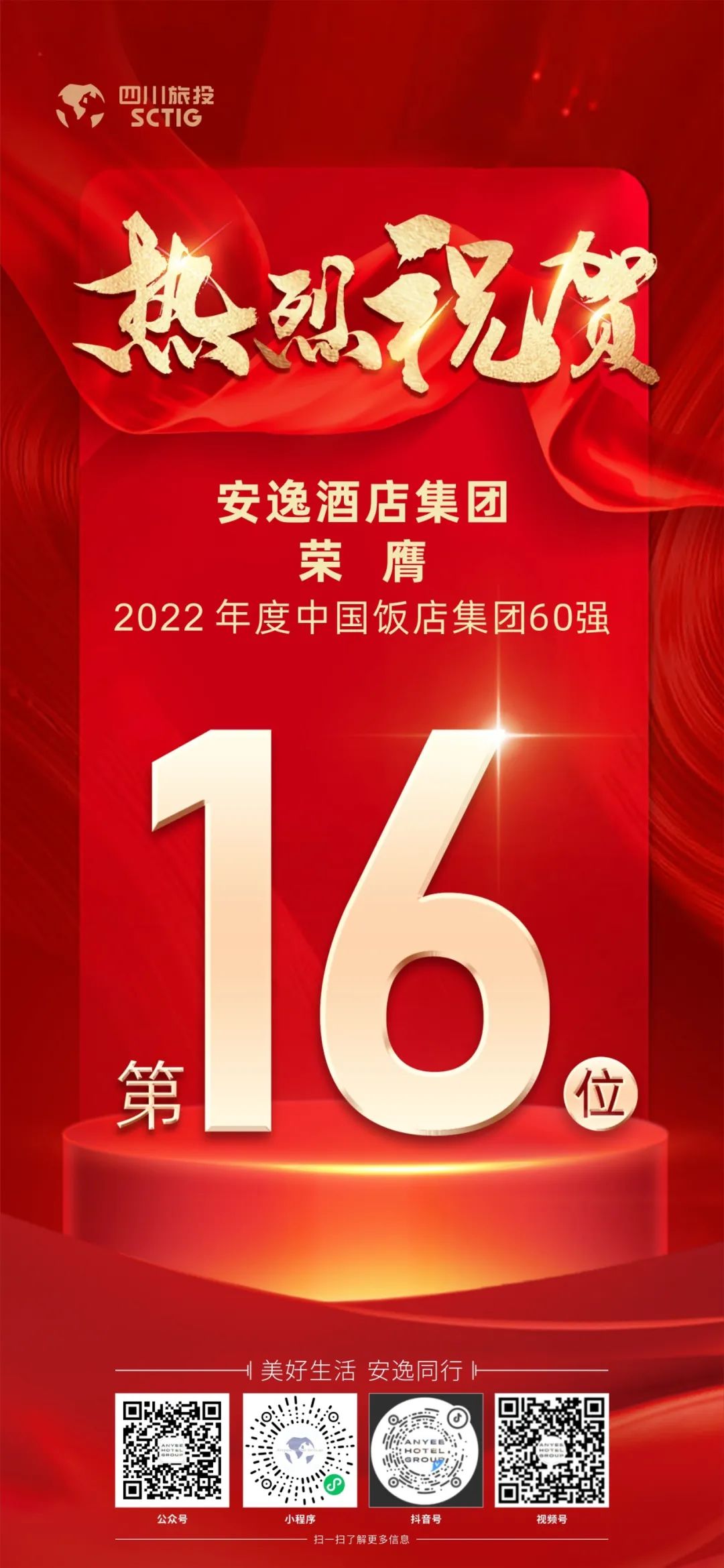 四川EMC易倍体育集团荣膺“2022年度中国饭店集团60强”